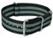 PUREgrey 22mm NATO Nylon Durchzugsband Uhrenarmband schwarz/grau Wasserfest