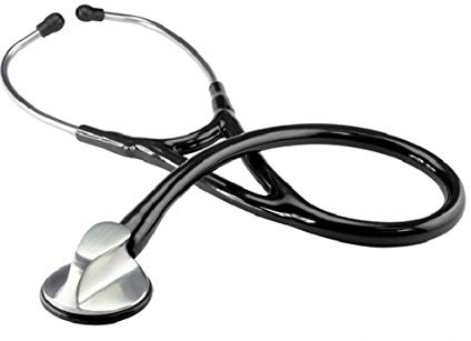 Top-Kardiologie Flachkopf-Stethoskop schwarz