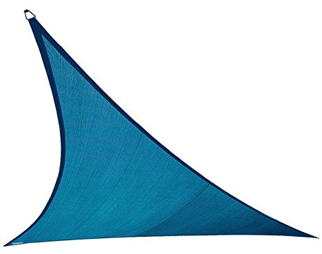 Coolaroo Coolhaven Shade Sail - 95% UV Block Breathable Outdoor Sun Shade with Stainless Steel Hardware for Patio, Deck, Garden, or Pool, 18 ft Triangle, Sapphire
