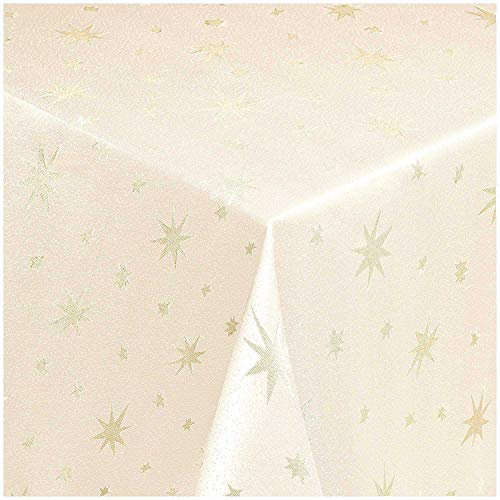 Lurex Tischdecke Sterne Farbe und Größe wählbar - Eckig 130x220 cm Gold - dezent glitzernd Tischdecke Weihnachten