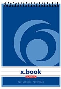 Herlitz Spiral-Notizblock x.book A6, liniert, 50 Blatt, nicht gelocht, 10 Stück