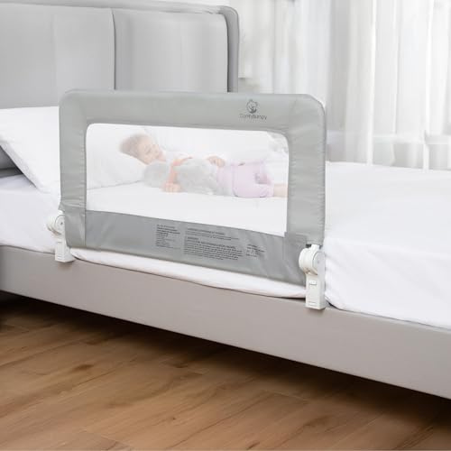 ComfyBumpy Kinderbettgittergitter für Kinder Twin, Double, Full Size Queen King Matratze, Bettgitter für Kleinkinder, Universal Fit für Lattenrost Boxspring - Kinder Baby Bettgitter (Grey Reg)