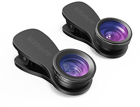 Anker Phone Camera Lens Kit — 180° Fisheye, 0.65x Wide Angle, 10x Macro for iPhone 7/6s/6s Plus, Samsung S7/S6/edge, LG, Moto, HTC, Sony and more (not compatible with Dual Camera phones)
