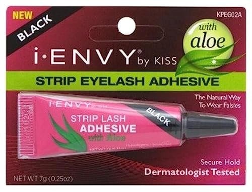 Kiss I Envy Strip Eyelash With Aloe Adhesive Black 0.25oz (2 Pack)