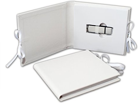 Elegantdisk Leder USB Case, Tasche, Album. USB Case mit DVD Tray. USB Tasche mit DVD Slot. Album für USB und DVD (White, USB)
