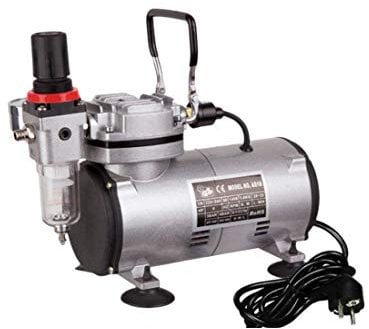 Fengda FD-18-2 Mini Airbrush Compressor, Oil-Free Mini-Compressor with Regulator, Filter and Manometer.
