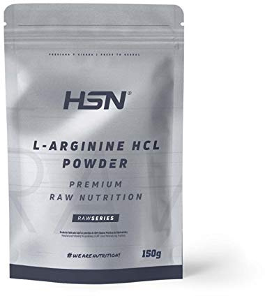 Arginina en Polvo de HSN | Sin Sabor 150 g = 30 Tomas por Envase de 10 Gramos de L-Arginina Clorhidrato por Dosis Diaria | 100% Pura Sin Añadidos | No-GMO, Vegano, Sin Gluten