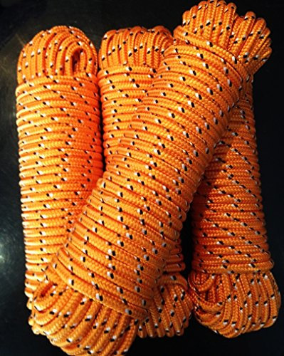 Oranges Reep 4 - 16 mm,Kordel,Reep,Spannseil,Rope,Tauwerk,Seile,Expanderseil,Planenseil,Schnüre,Reep,Kunststoffseil, Tauziehen,Bänder,Schleppseil,PP-Seil, Schleppleine,Vielzweckseil,Bootsseil,Seil,Leine,Reepschnur (16 mm)