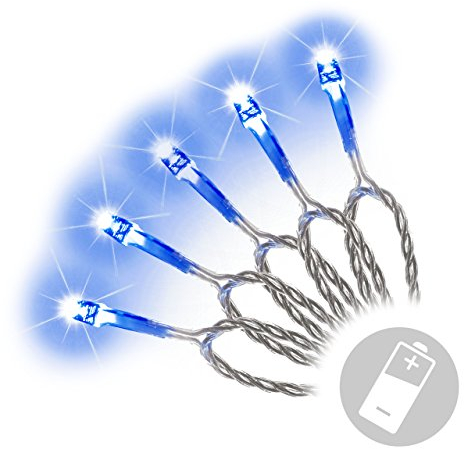 30'er LED Lichterkette blau Batteriebetrieb BI11577
