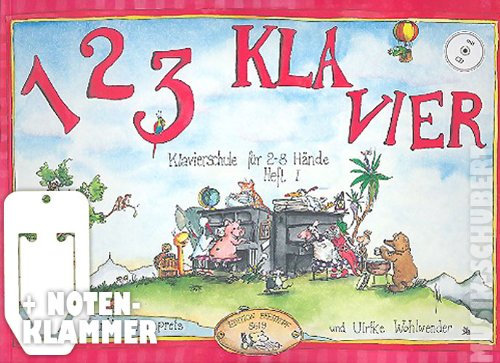 1 2 3 Klavier Band 1 (+CD) inkl. praktischer Notenklammer - die Klavierschule für 6-10 jährige Kinder mit vielen farbigen Illustrationen sowohl für den Gruppen- als auch für den Einzelunterricht (Taschenbuch DIN A4 quer) von Claudia Ehrenpreis und Ulrike Wohlwender (Noten/Sheetmusic)