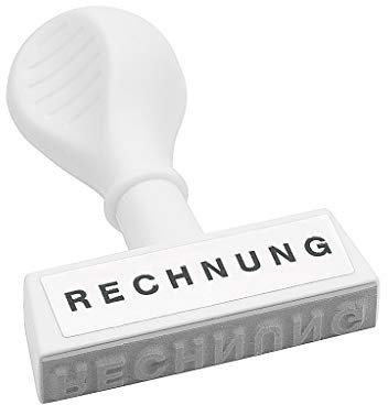 Wedo 19327 Lagertext Stempel Rechnung, Kunststoff, Abdruckbreite 45 mm ergonomischer Griff, weiß