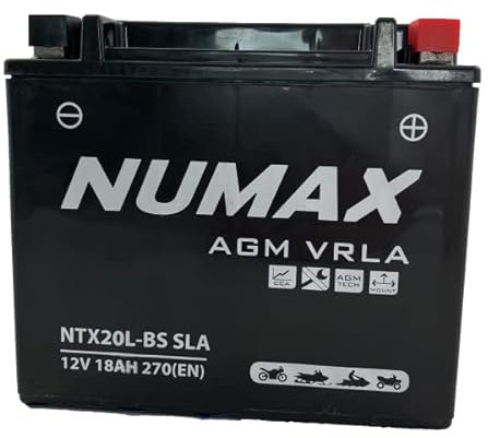 Batterie Numax AGM SLA scellée YTX20L-BS SLA 12 V 18 AH 270 AMPS EN