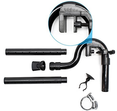 SunSun Auslass Set Ersatzteil Set für HW-304 Aquarium Außenfilter – mit Auslassbogenrohr 180° Winkel, Fixierungsklemme, Düsenrohr, Düse, Saughalter, Schlauchschelle für Aquaristik
