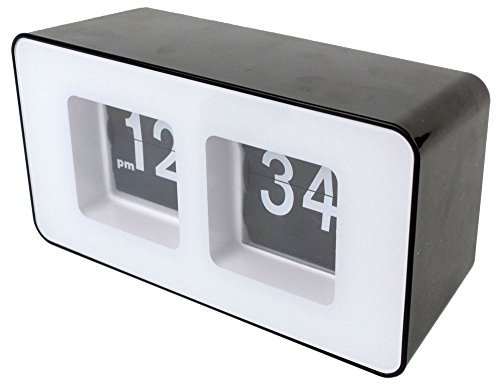 BW Retro-Auto-Flip-Clock Klassische stilvolle Moderne Schreibtisch Wanduhr