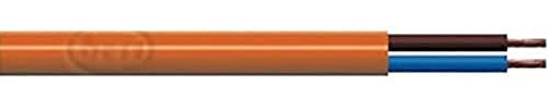 Merriway BH01464 2-Core Round Flex Lawn Mower Strimmer Cable, 3182Y 1.0mm Orange, 20 Metres (66 feet)