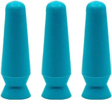 DMV Scleral Cup Large Contact Lens Handler - Inserts Scleral Contact Lenses and Prosthetic Eyes (Ventless) - Pack of 3 Light Blue