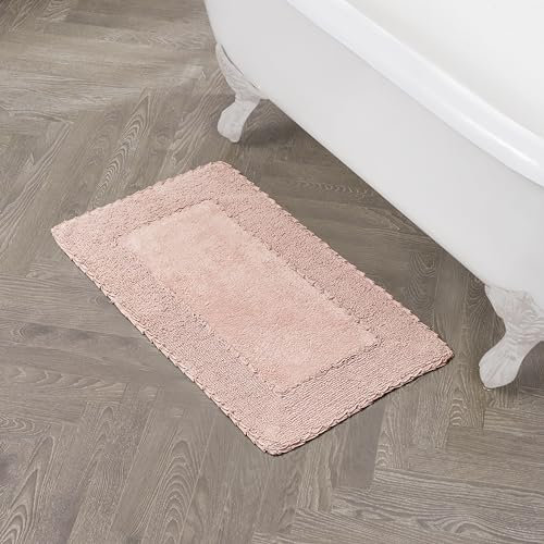 Laura Ashley Badteppich mit Rüschen, Baumwolle, 50,8 x 86,4 cm, Blush