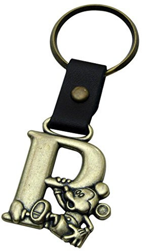 Mickey Mouse Letter P Brass Keyring