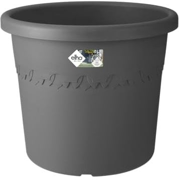 Elho Algarve Cilindro Wheels 40 - Flowerpot - Anthracite - Outdoor - Ø 39.5 x H 33.1 cm
