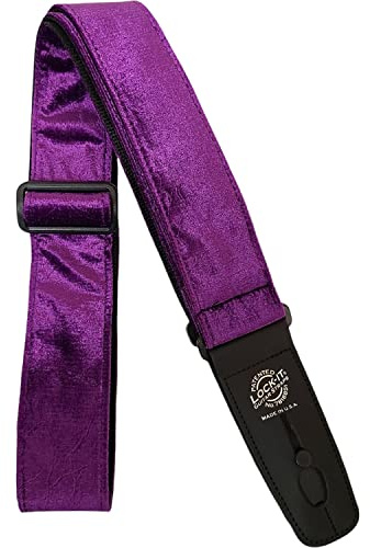 Lock-It Straps Crushed Velvet Guitar Strap - Purple