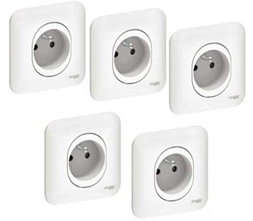 Schneider Electric SC5S26S059 Lot de 5 prises de courant 2p+t ovalis