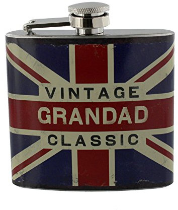 Union Jack Flag Vintage Grandad Classic 5oz Stainless Steel Hip Flask - Gift Boxed