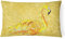Carolines Treasures 8872PW1216 Dekokissen, Flamingo auf gelbem Leinenstoff, groß, Mehrfarbig