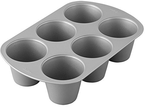 Wilton King-Size Muffinform für 6 XXL-Muffins: Muffinblech für Extra Hohe Cupcakes und Muffins Backblech - Abmessung Muffin: Ø8,9 cm
