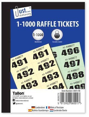 1000 Garderobe Draw Verlosung Tombola Nummerierte Tickets Fetes Schule Büro