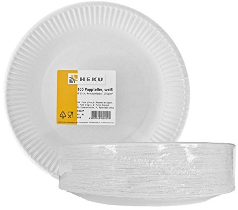 100 Stk Pappteller 23cm Imbissteller Einwegteller Partyteller
