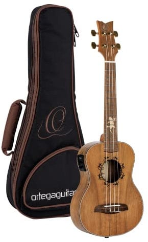 Ortega Guitars Tenor Ukulele Elektro-Akustisch – Lizard Series – Inklusive Gigbag – Paldao, Natur (LIZARD-TE-GB)
