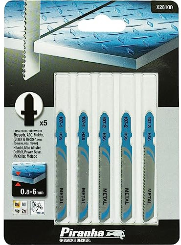 Piranha Jigsaw Mixed Blade T Shank Metal - Set of 5