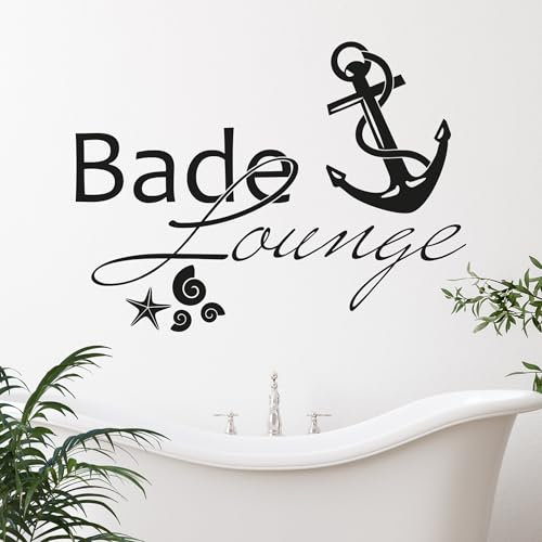 GRAZDesign Wandtattoo Bad Bade Lounge maritime Deko als Aufkleber | Anker - 40x30cm / 031 rot