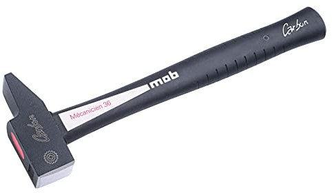 Marteau Rivoir Mécanicien MOB – Manche Carbone Ultra Résistant – Tête Acier Forgé Trempé – Outil de Frappe Professionnel pour Mécaniciens, Ateliers et Travaux Intensifs