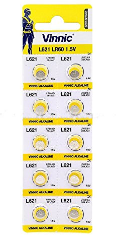 10 x 364 reloj pilas – Vinnic pila alcalina L621 | AG1 | GP64 A SR621 W