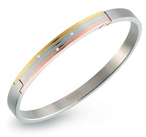 Boccia Damen-Armreif Titan mattiert Diamant (0.015 ct) weiß Brillantschliff - 03005-03