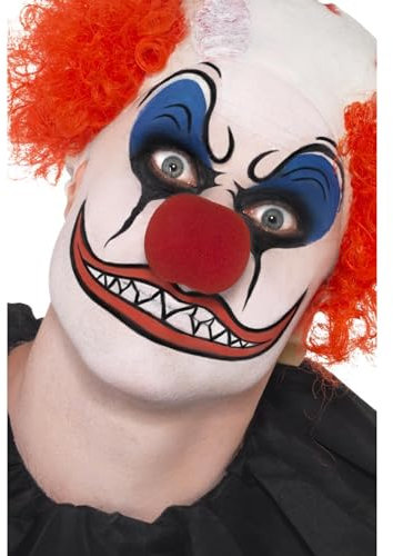 Smiffys Maquillaje FX Smiffys,Kit de payaso, incluye pintura para la cara, nariz, lápices y esponja