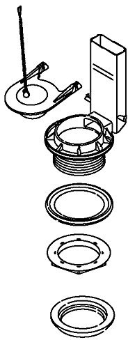 Kohler 1060218 Toilet Cistern Flush Parts, Flush Valve, Unfinished