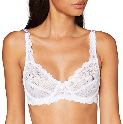 Marlon Women's Sarah Lace Underwired Bra, White, 40 DD