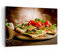 Bilder auf Leinwand 100x70cm Leinwandbild Pizza Vegetarier Italien Essen Groß Wanddeko Bild Schlafzimmer Küche Deko Wandbilder Dekoration Wohnzimmer Wall Decor Canvas Wand Kunstdruck Art AA100x70-2540