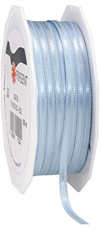 Präsent C.E. Pattberg Satin hellblau, 50 m Satinband zum Einpacken von Geschenken, 3 mm Breite, Geschenkband zum Dekorieren & Basteln, Dekoband, Anlass
