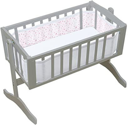 Doublure bébé en maille respirante, Twinkle Twinkle, étoiles roses.