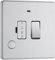 BG Electrical Switched Fused Connection Unit with LED Power Indicator and Flex Outlet, Fused Spur Switch, Double Pole, Screwless Front Plate, Slim Profile, Premium Flatplate, Brushed Steel, 13A, FBS53