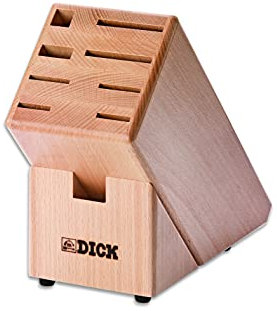 F. DICK Holzmesserblock (ohne Messer/Kochwerkzeuge, mit Sieben FŠchern, inkl. Fach fŸr Schere + Wetzstahl, Ma§e 26x9,5x22 cm) 88070010