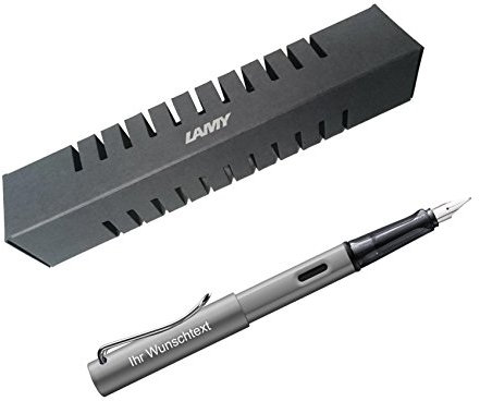 Lamy Füllhalter AL-star Modell 26, Feder LH, inkl. Laser-Gravur, Farbe graphit, für Linkshänder
