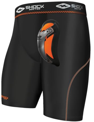 Shock Doctor Ultra Pro Compression Shorts Supporter with Ultra Cup Protector, Moisture-Wicking Fabric and Multi-Layer Protection, Black, Adult-XL