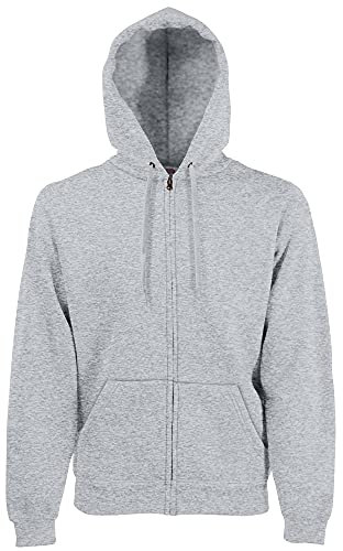 Fruit of the Loom Herren Zip Front Premium Kapuzenjacke, Grau Meliert, XXL