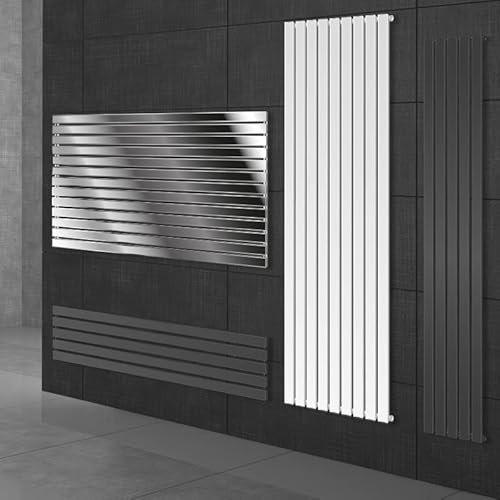 ECD Germany Radiatore Termosifone Termparredo Scaldasalviette Stella Verticale Piatto - 260 x 1800 mm - Bianco - Radiatore Scaldasalviette Asciugamani da bagno Verticale Piatto 260x1800 mm