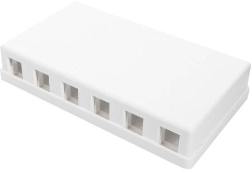DIGITUS Caja de conexiones - 6 puertos - para módulos keystone - carcasa para montaje en superficie de punto de consolidación - toma de red - blanco