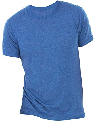 Canvas Mens Triblend Crew Neck Plain Short Sleeve T-Shirt (L) (True Royal Triblend)